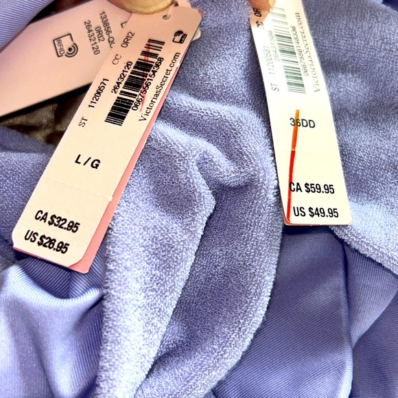 Victoria's Secret Terry Cloth underwire bikini top & bottom lavender purple - Picture 11 of 13